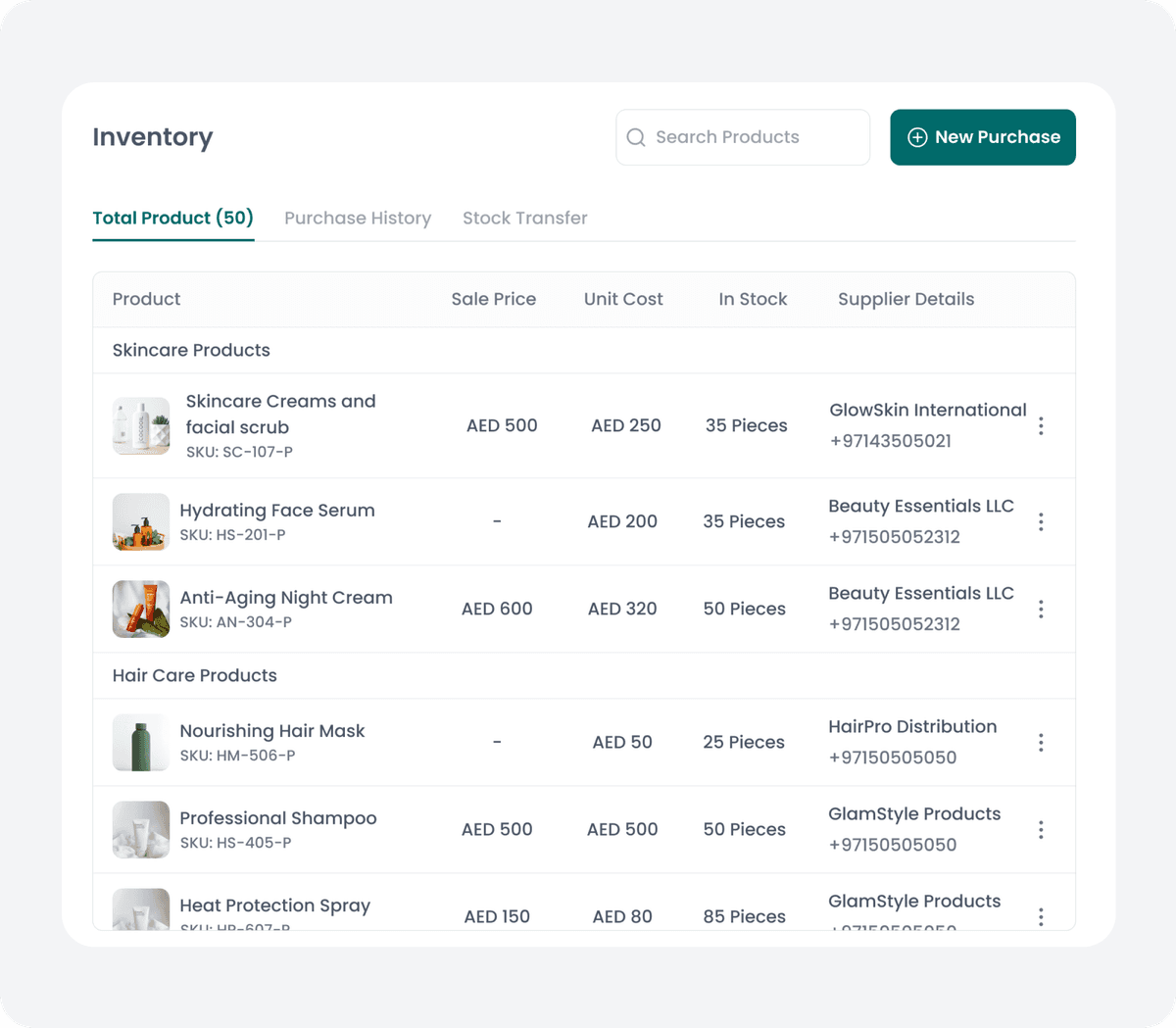 تتبع كامل للمنتجات