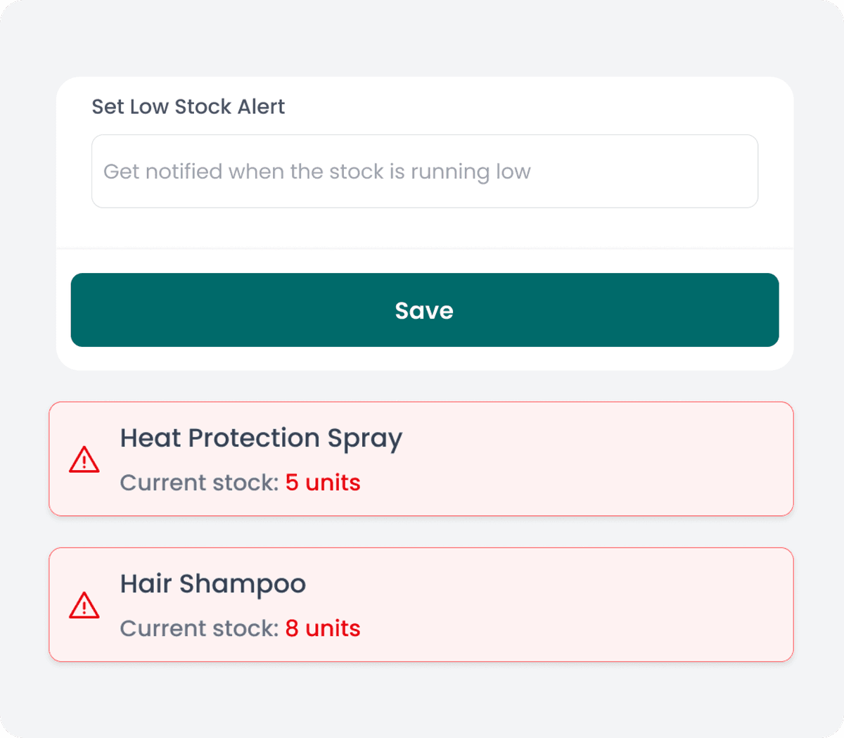 تنبيهات انخفاض المخزون