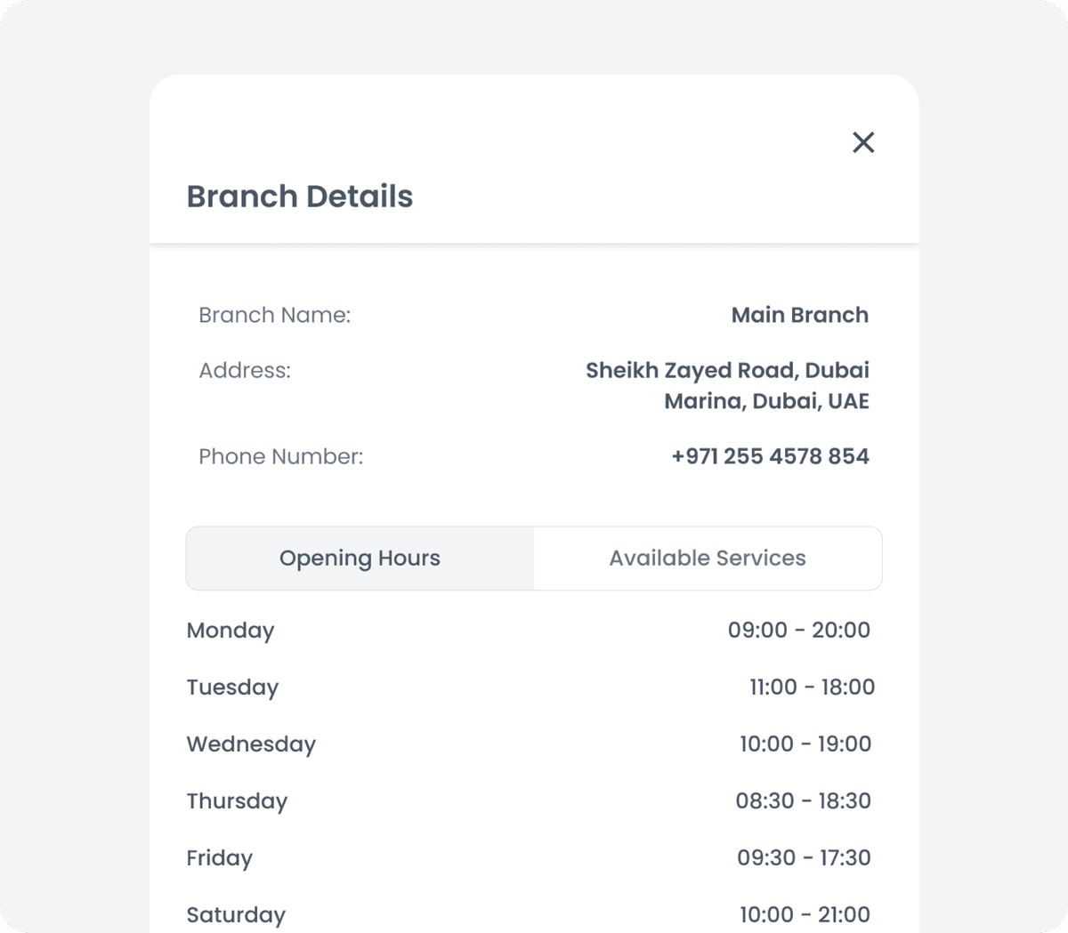 Branch-Specific Settings