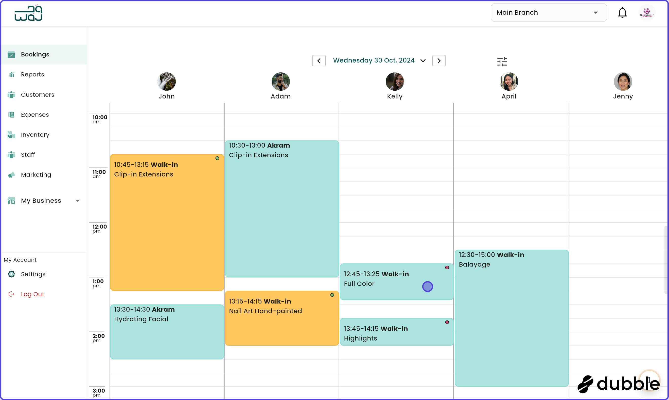 Calendar and bookings remove service screenshot
