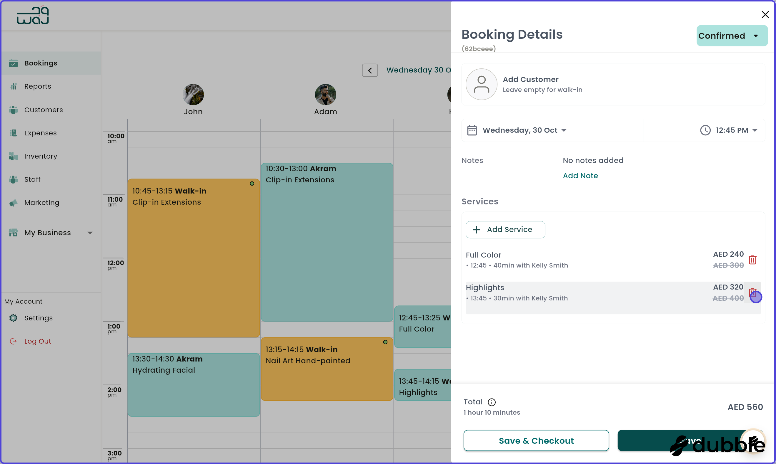 Calendar and bookings remove service screenshot