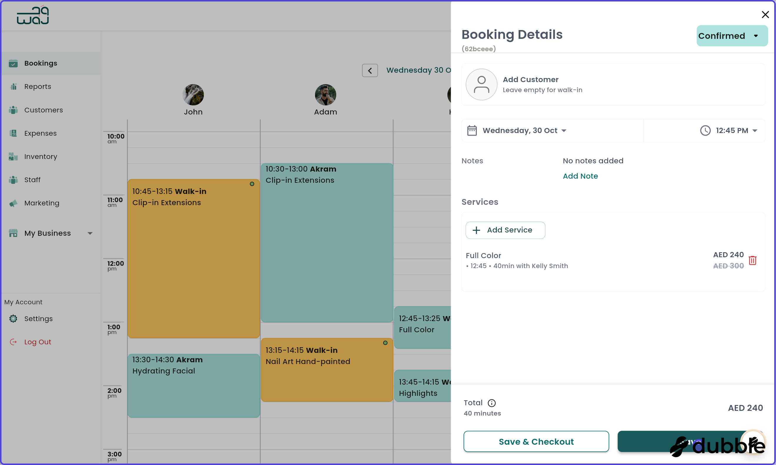 Calendar and bookings remove service screenshot