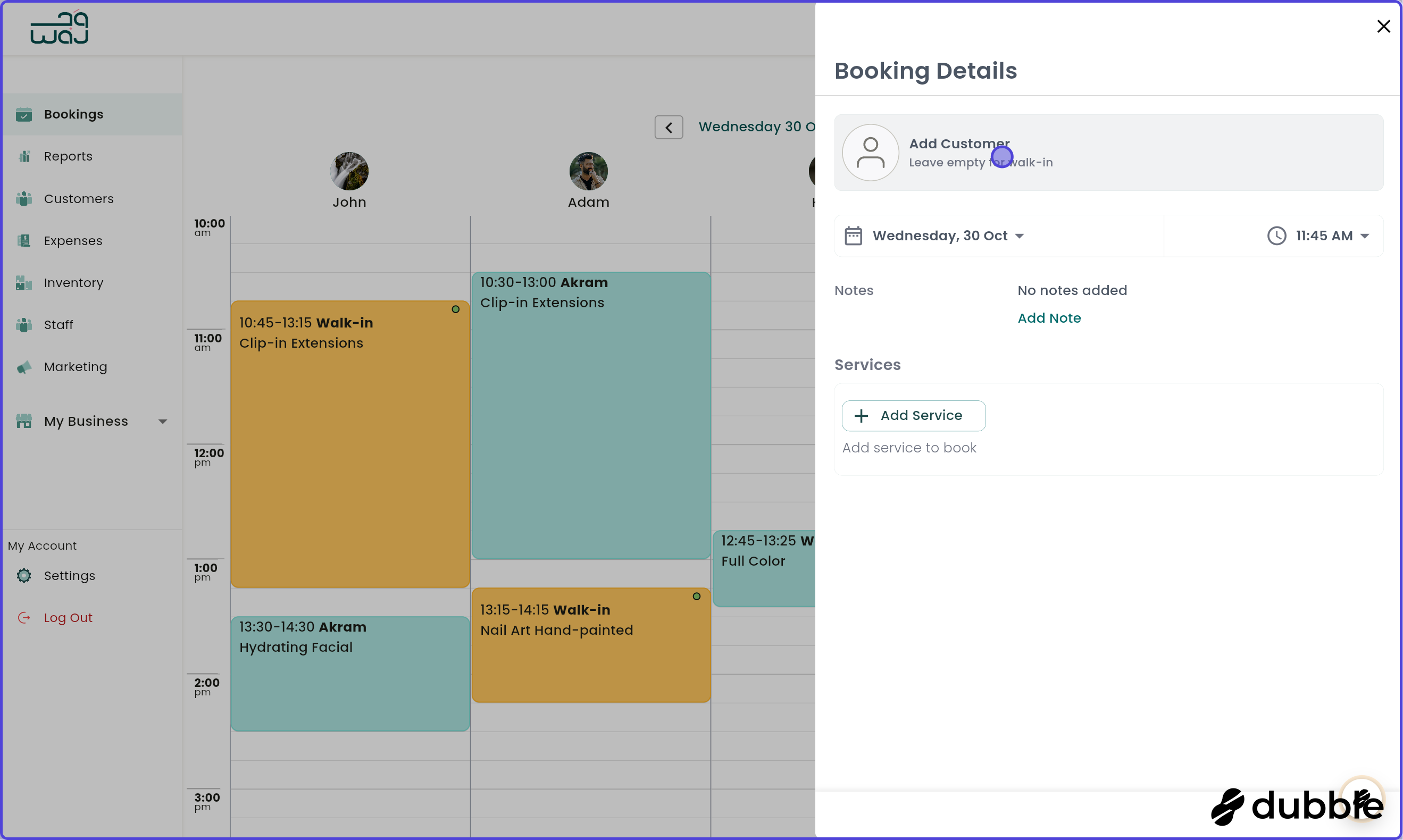 Calendar and bookings schedule booking for later screenshot