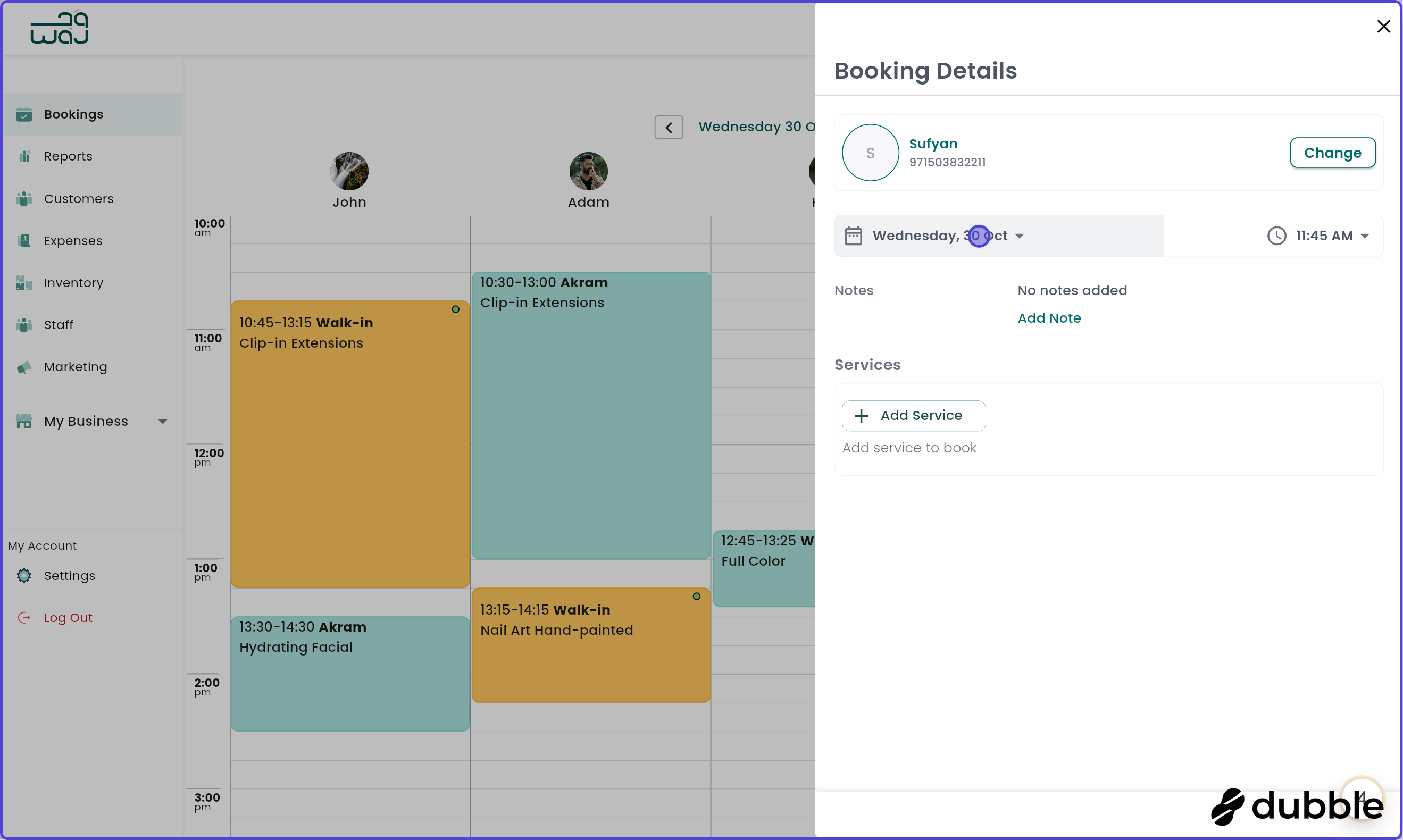 Calendar and bookings schedule booking for later screenshot
