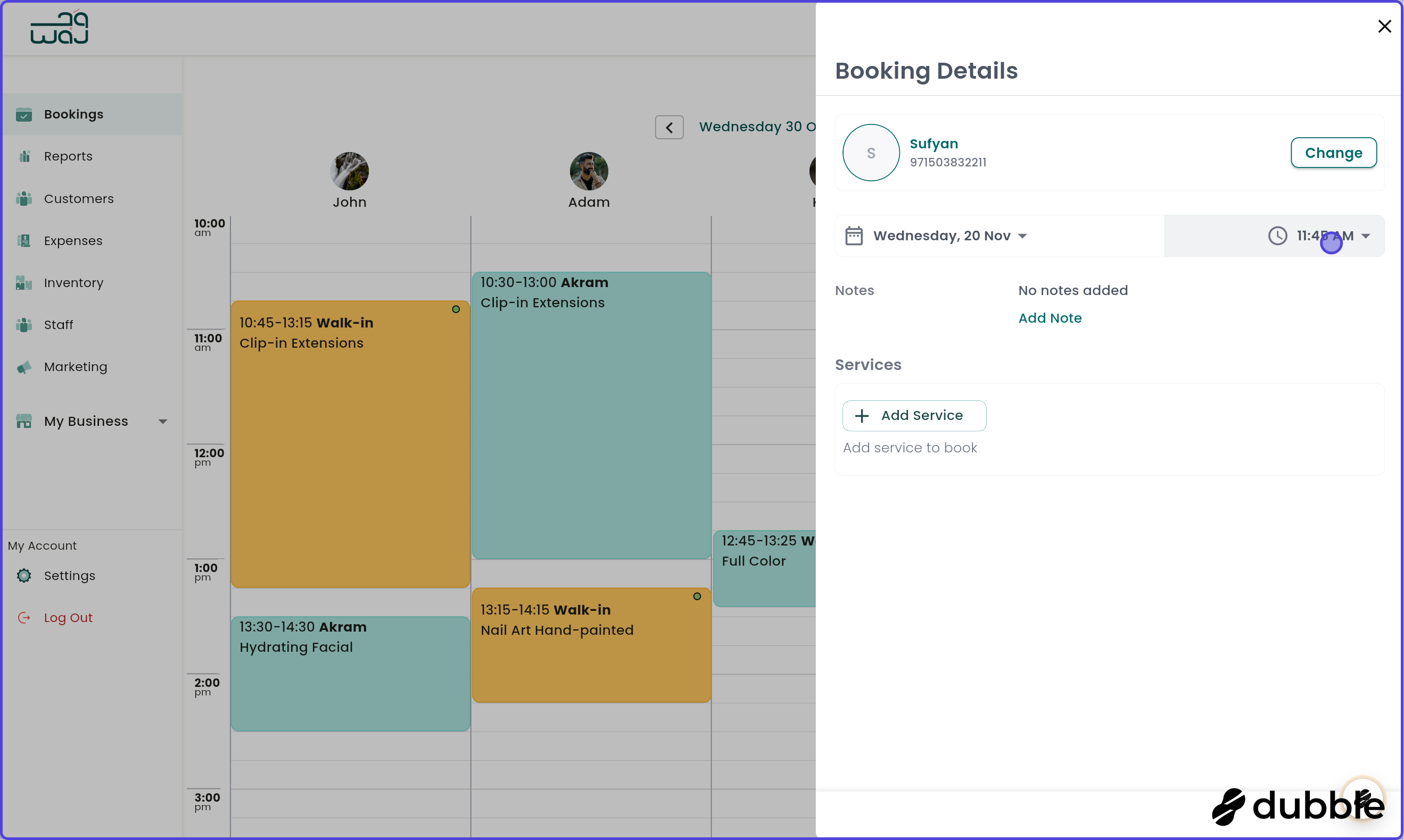 Calendar and bookings schedule booking for later screenshot