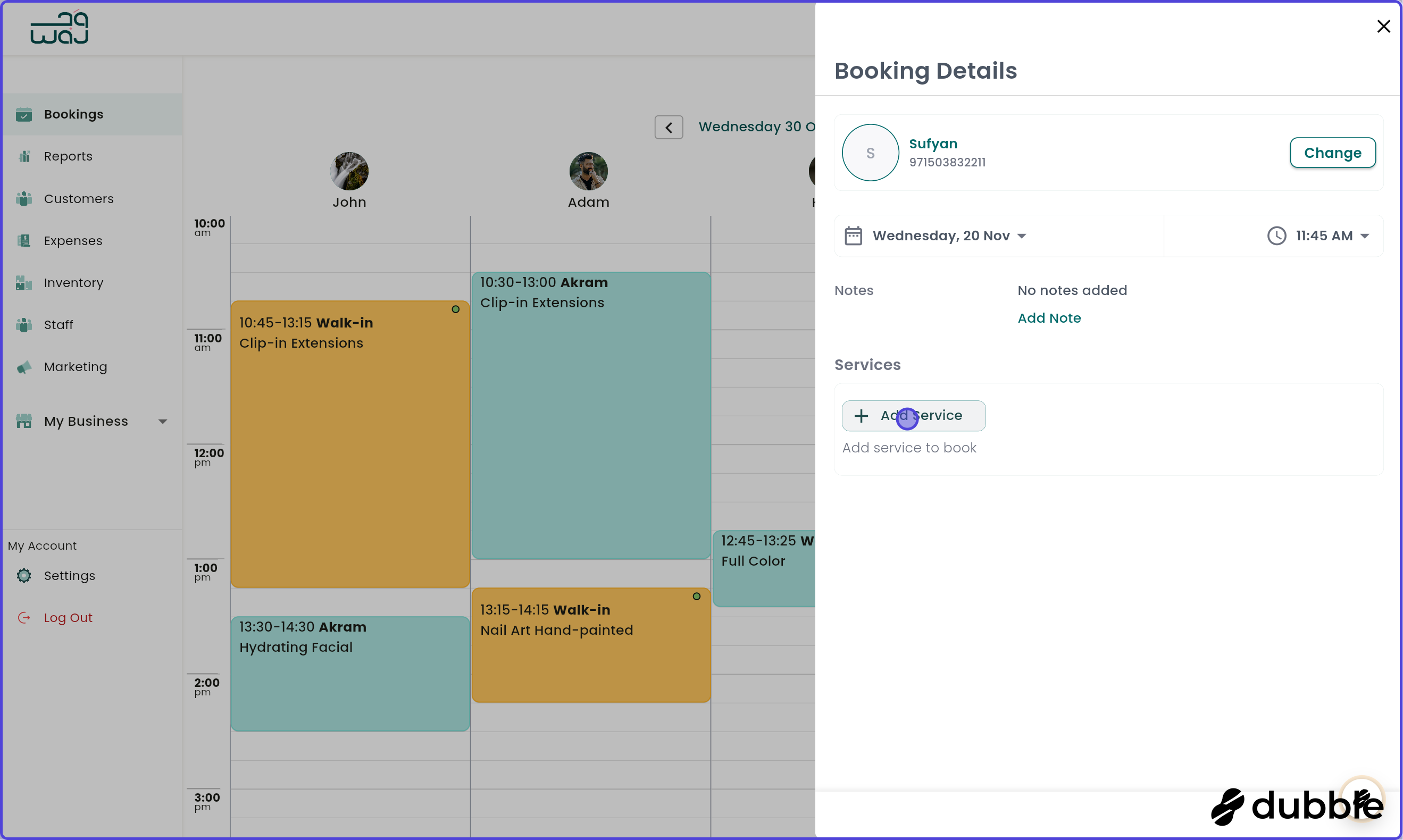 Calendar and bookings schedule booking for later screenshot