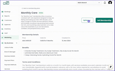 Marketing memberships and subscriptions screenshot
