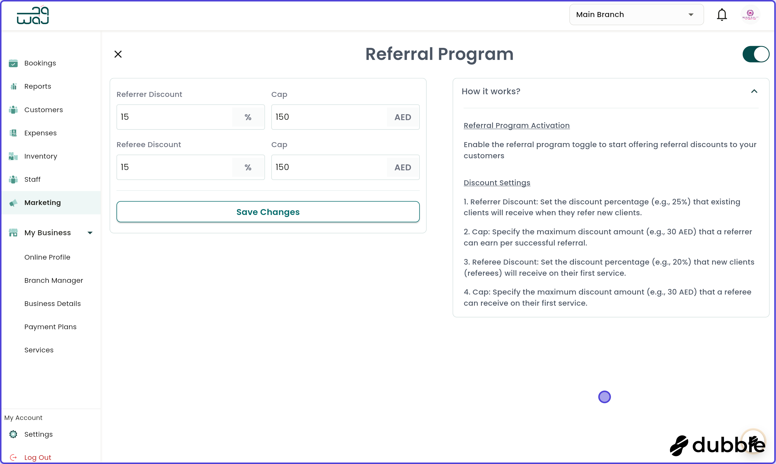 Marketing referral programs screenshot