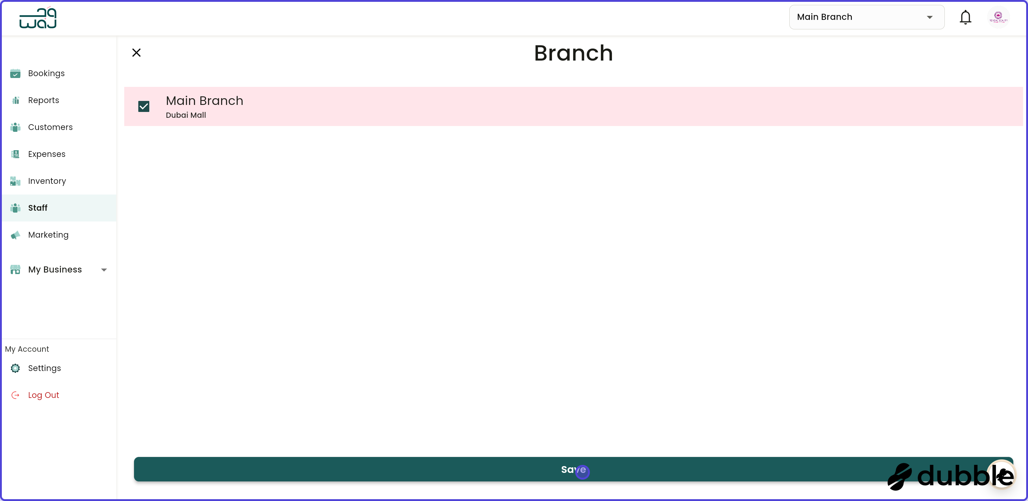 Staff create new staff screenshot